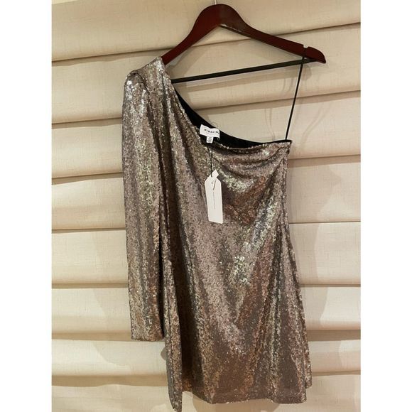Highline Collective S/P Silver Sequin One Shoulder Dress - Picture 3 of 5
